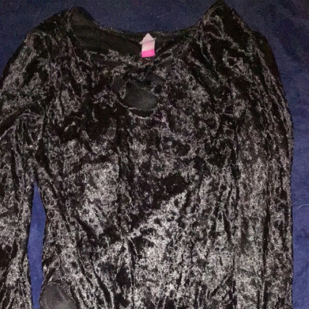 Black velvet bodysuit
